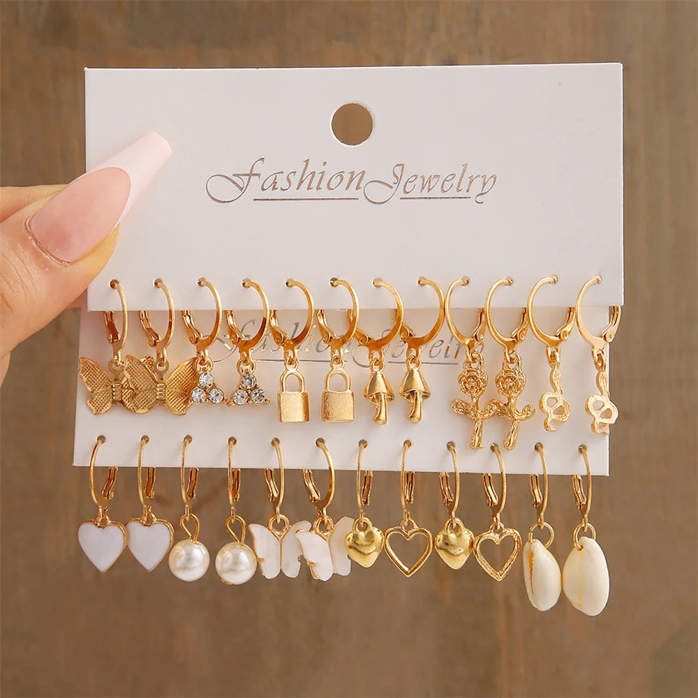 Heart Pearl Dangle Earrings