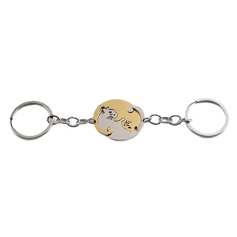 Cat YinYang Matching Keychain