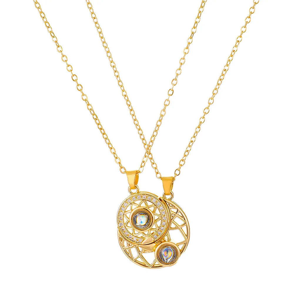 Sun and Moon Matching Magnetic Necklace