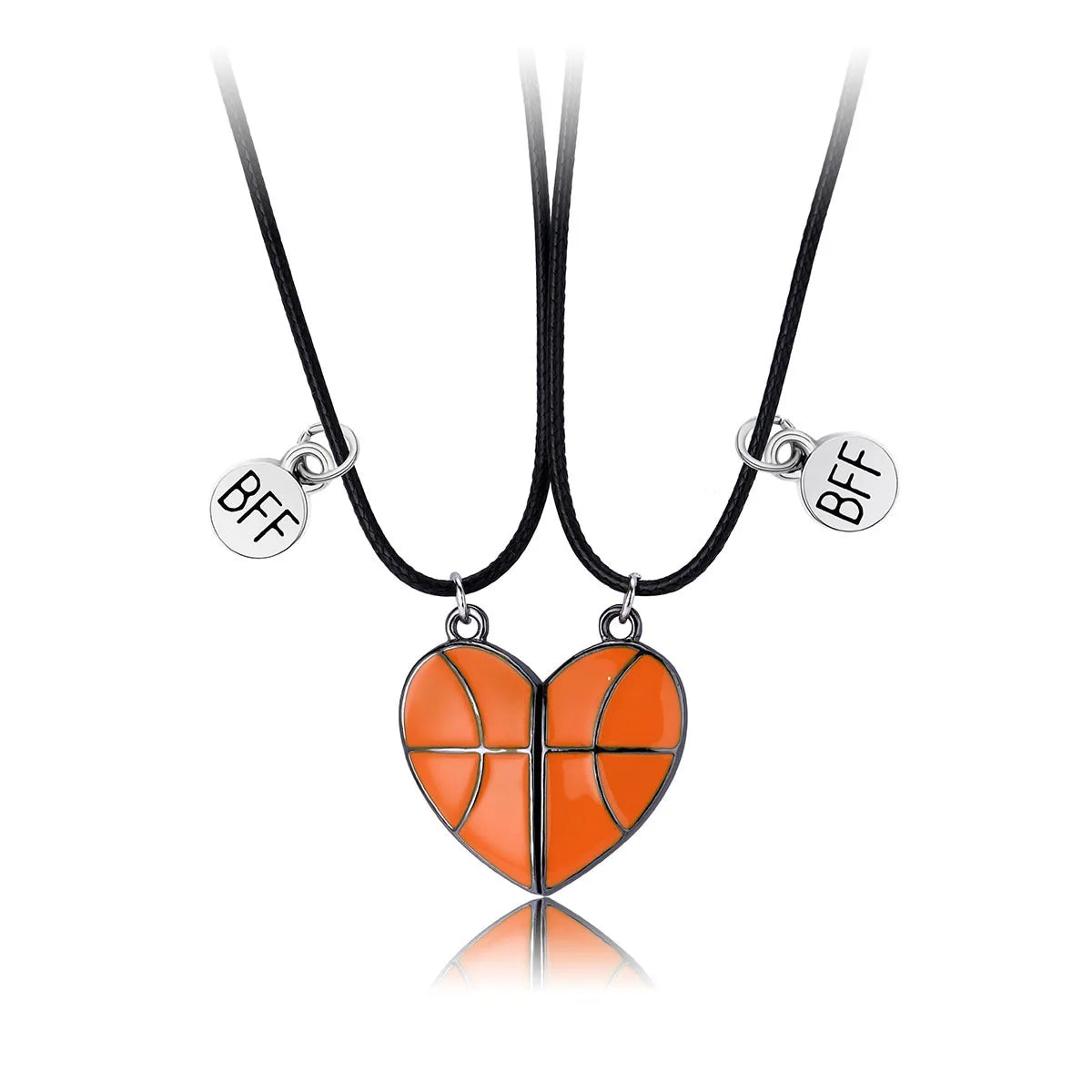 Metallic Matching Heart Necklace
