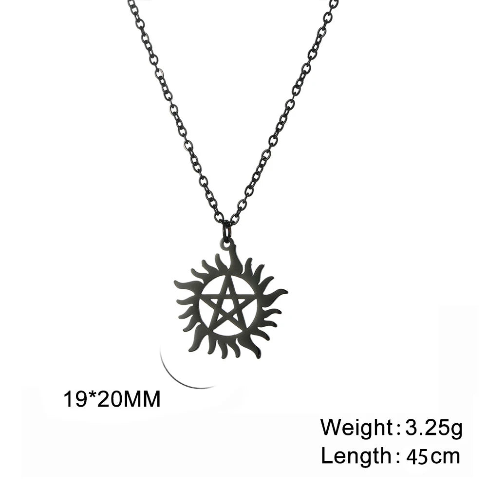 Skyrim Shining Sun Pentagram Necklace