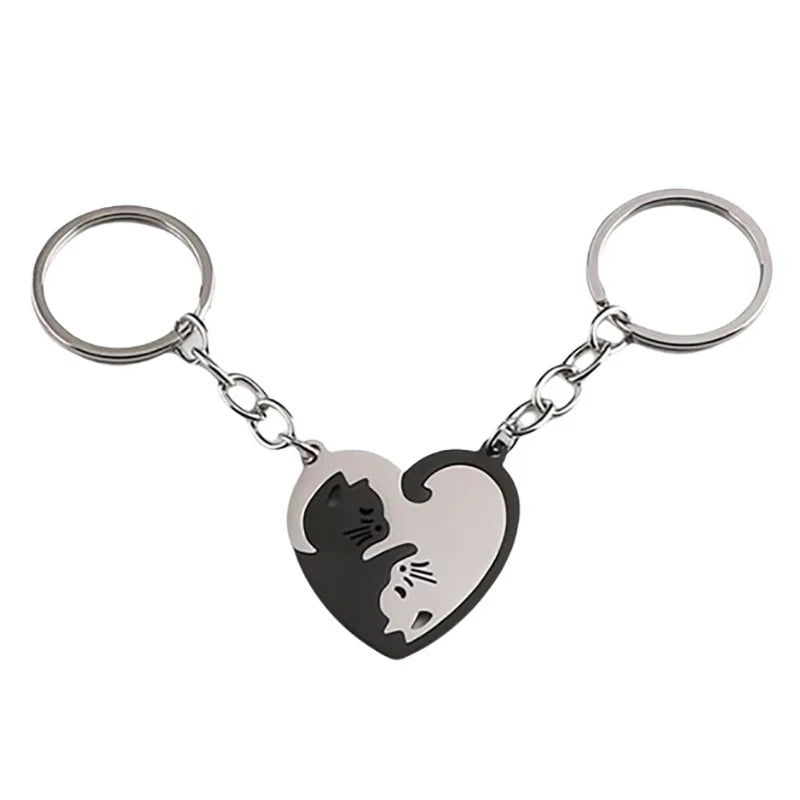 Cat YinYang Matching Keychain