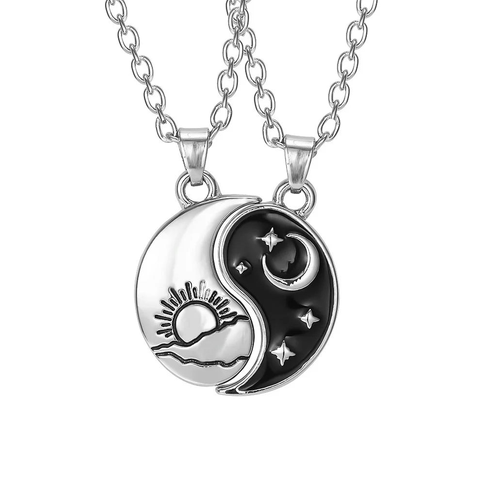 Metallic Matching Heart Necklace