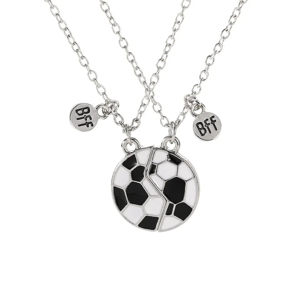 Metallic Matching Heart Necklace