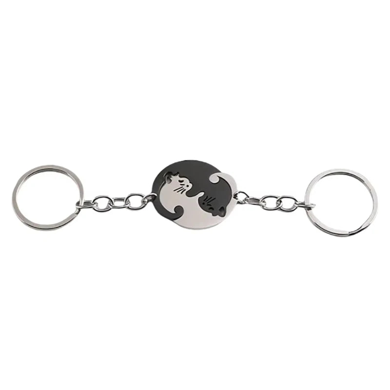 Cat YinYang Matching Keychain