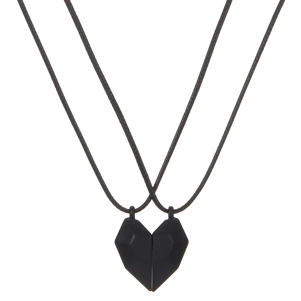 Metallic Matching Heart Necklace