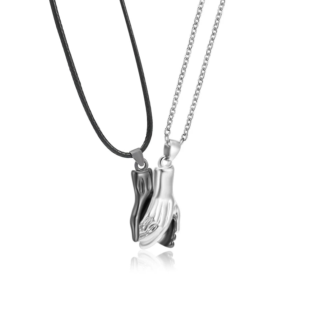 Metallic Matching Heart Necklace