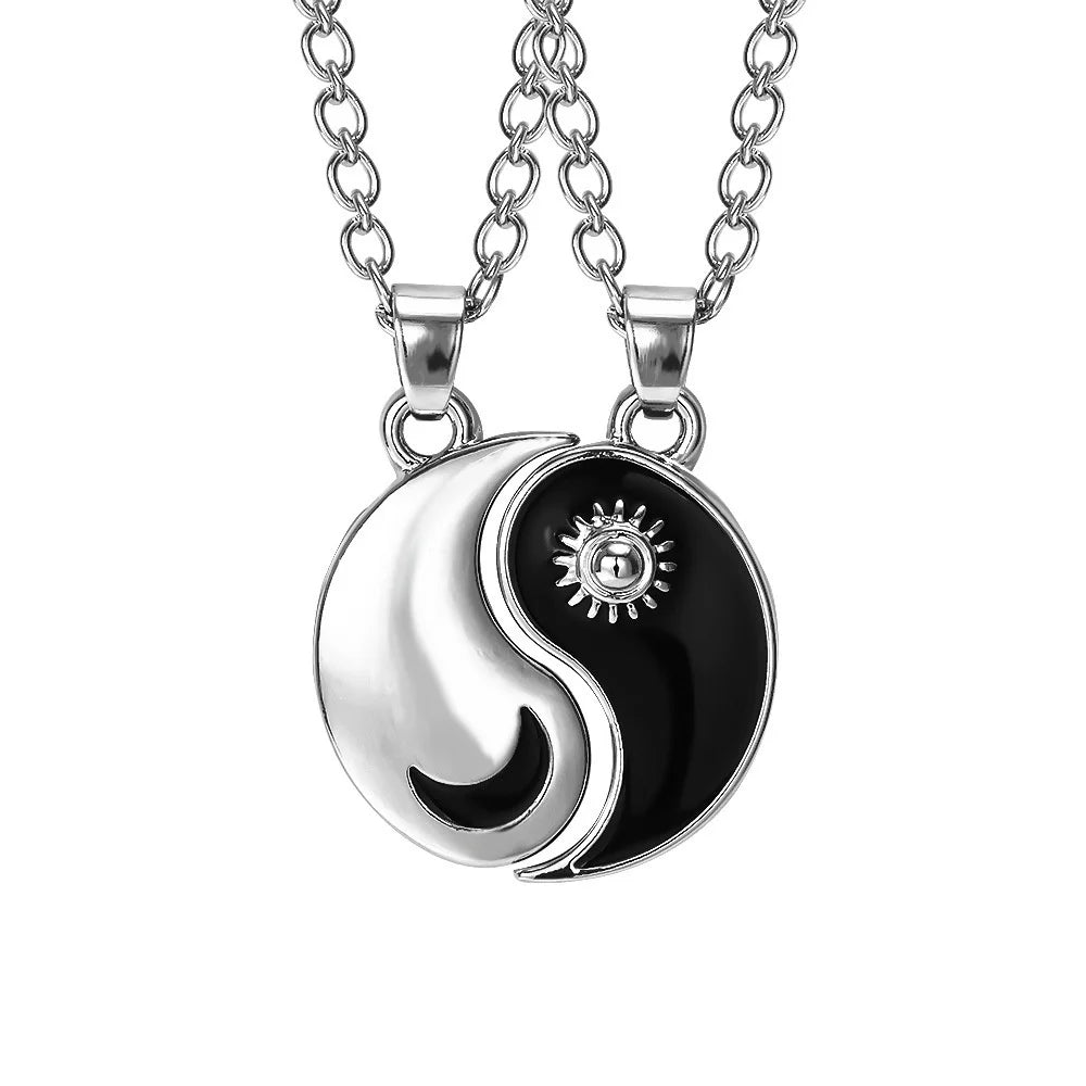 Metallic Matching Heart Necklace