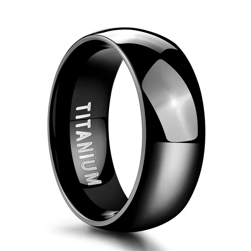 TIGRADE 2/4/6/8mm Mens Wedding Band Polished Women Titanium Simple Engagement Classic Rings Black Silver Color Lady anel 3-15