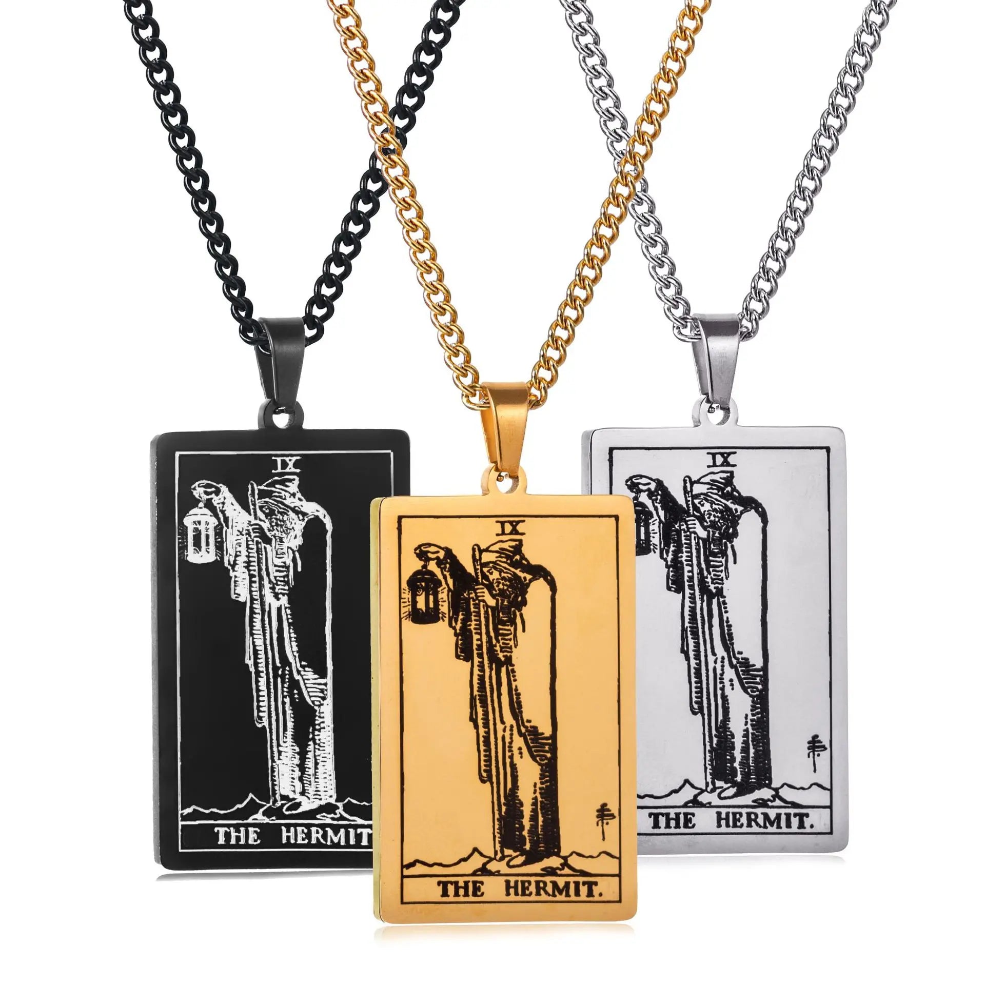 Chain Necklace Stainless Steel 22 Tarot Cards Necklace  Personality Pendant Neck Jewelry for Men/Woman Newest Design Wholesale