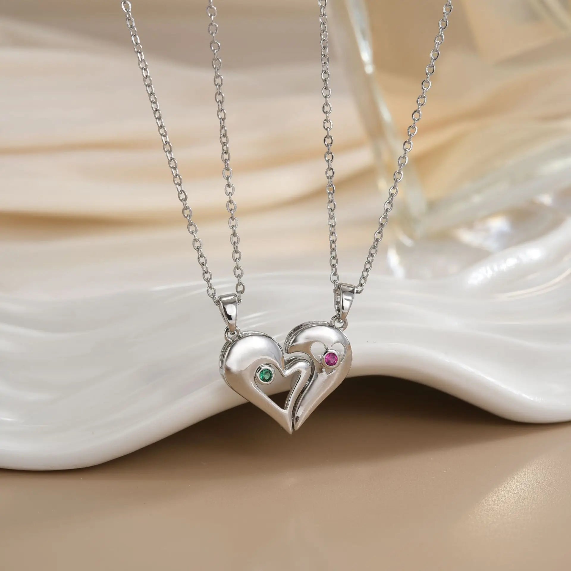 Couples Magnetic Necklaces Sun and Moon Angel Hug Heart Pendant Friendship Matching Necklaces for Birthdays Anniversaries