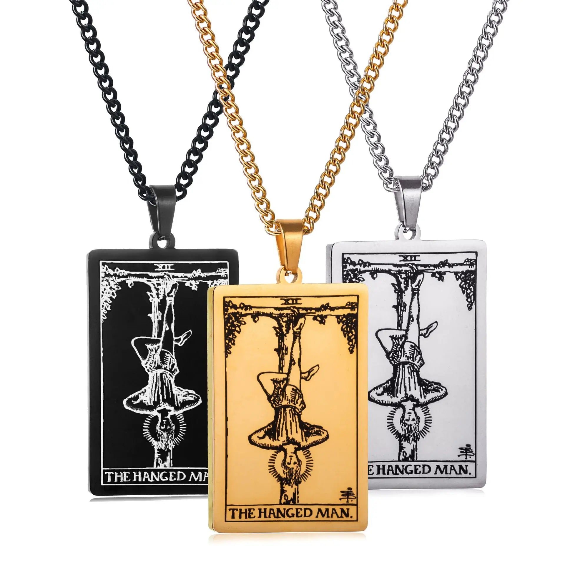 Chain Necklace Stainless Steel 22 Tarot Cards Necklace  Personality Pendant Neck Jewelry for Men/Woman Newest Design Wholesale