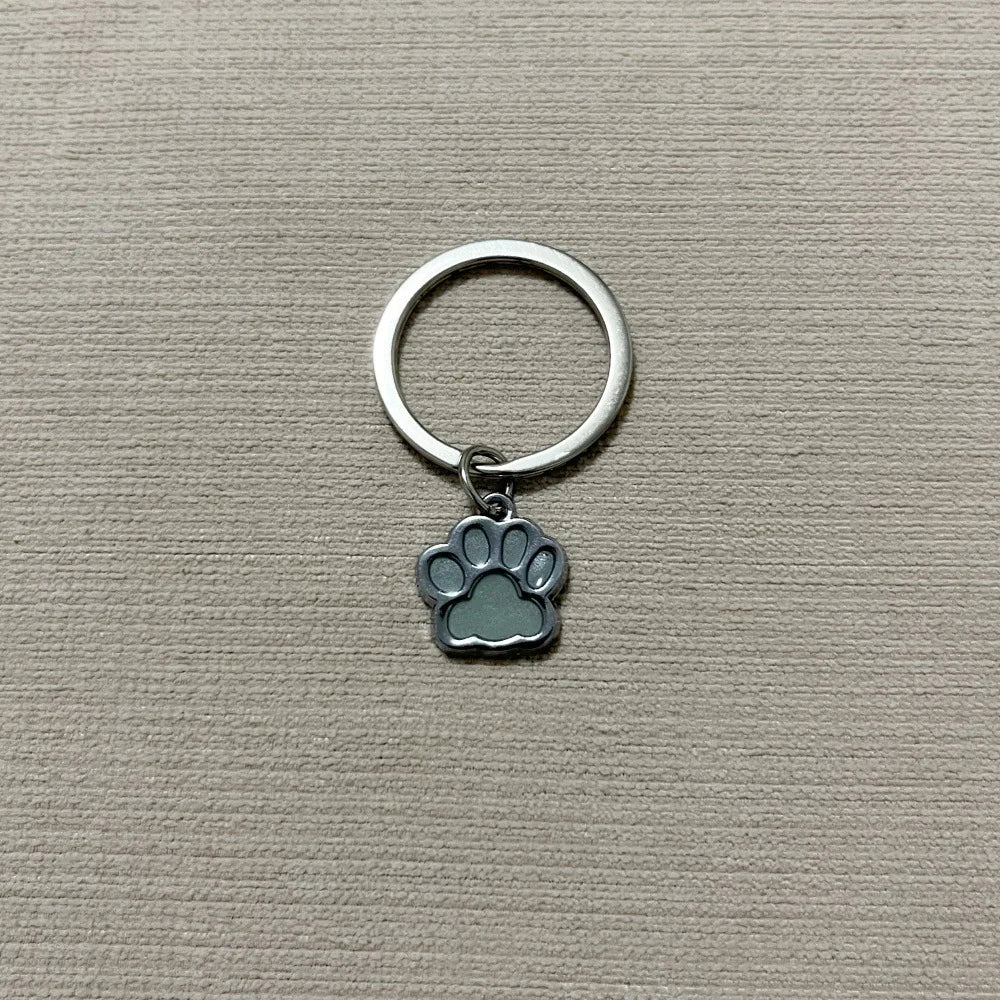 Luminous Dog Cat Paw Keychain Creative Green Blue Glow In Dark Key Ring Bag Accessories For Holder Bag Charm For Women