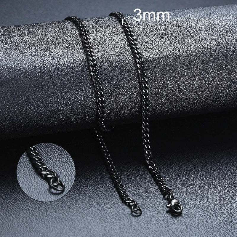Vnox Cuban Chain Necklace for Men Women,Basic Punk Stainless Steel Curb Link Chain Chokers,Vintage Gold Color Solid Metal Collar