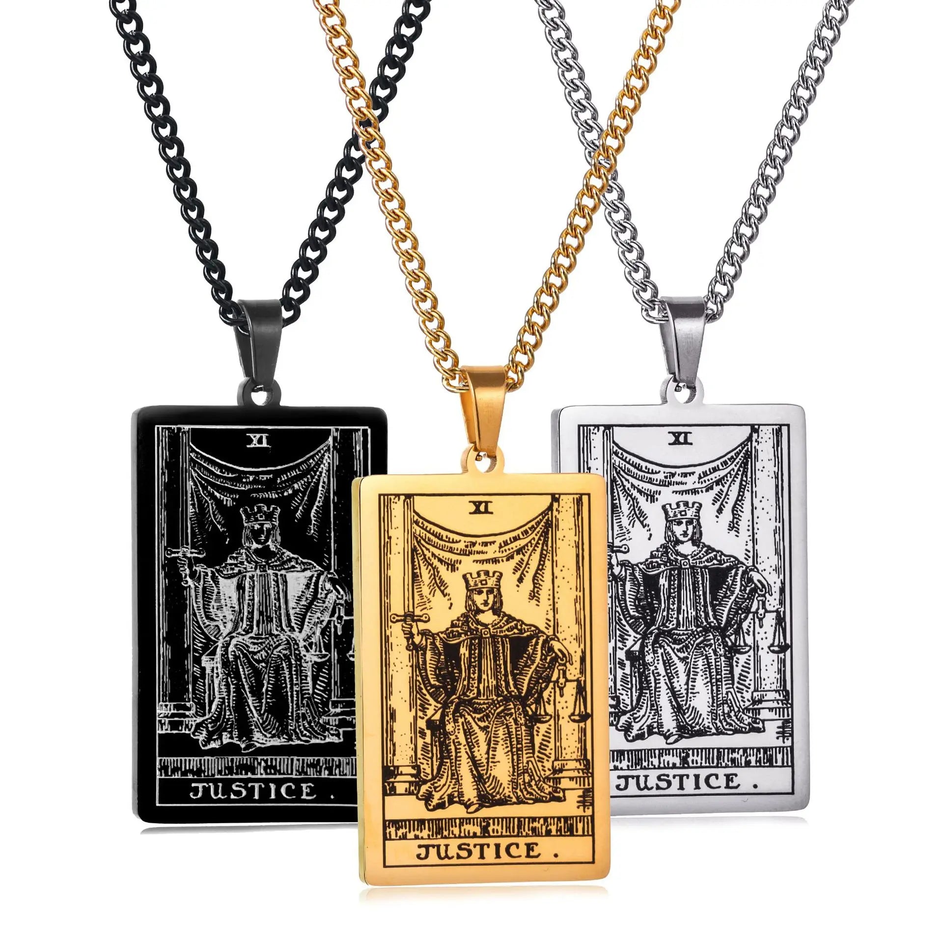 Chain Necklace Stainless Steel 22 Tarot Cards Necklace  Personality Pendant Neck Jewelry for Men/Woman Newest Design Wholesale