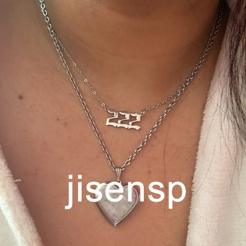 Stainless Steel Angel Number Lucky Numbers Necklaces 111 222 333 444 555 888 999 777 666 Pendant Necklace Charms Jewelry