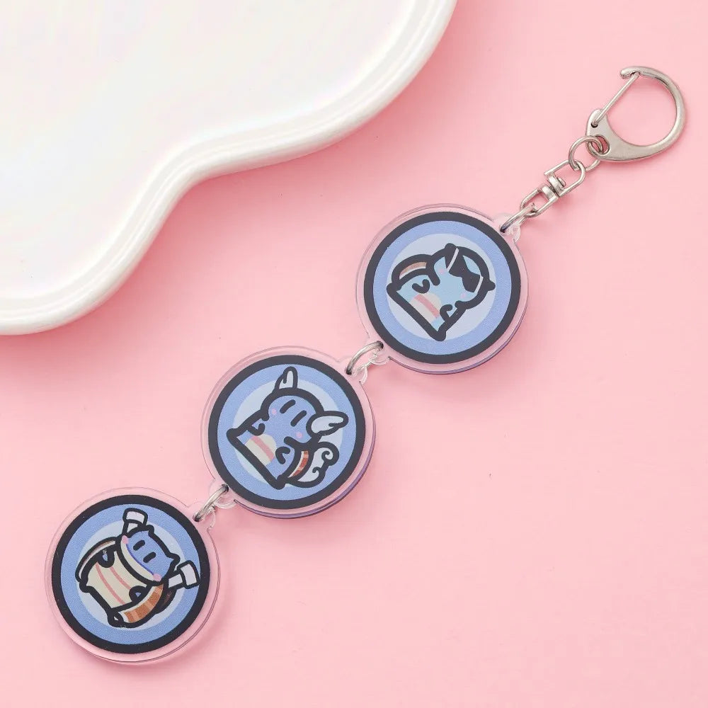 Anime Acrylic keychain accessaries Cartoon Car Bag Pendant Gift cute creative bag charm funny Friends Fans Gifts Keyring