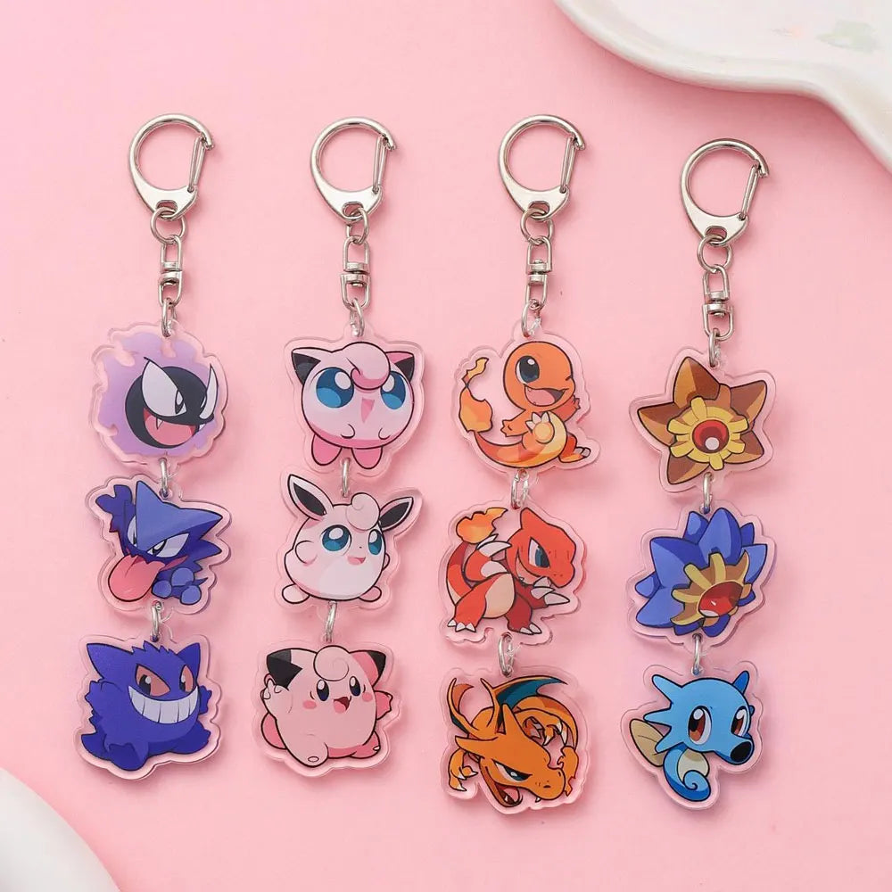 Anime Acrylic keychain accessaries Cartoon Car Bag Pendant Gift cute creative bag charm funny Friends Fans Gifts Keyring