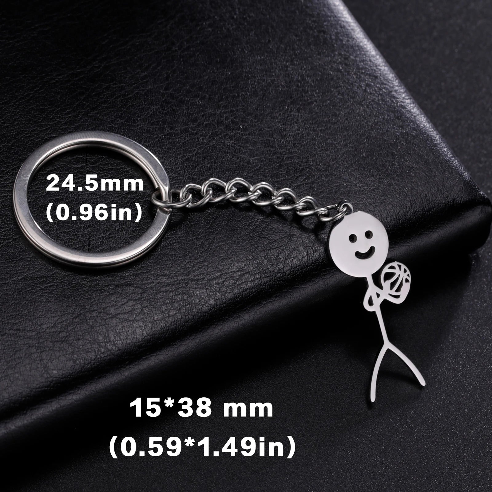 Teamer Funny Middle Finger Stickman Keychain 2025 Cute Trend School Bag Car Key Pendant Couple New Trinket Gift Keyring