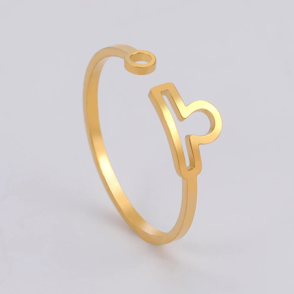 Stainless Steel Zodiac Rings 12 Constellations Open Ring for Women Aries Leo Virgo Gemini Libra Pisces Scorpio Birthday Gifts