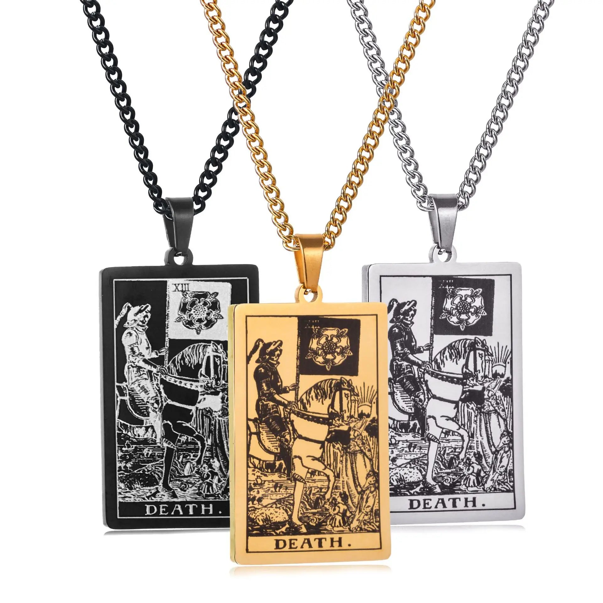 Chain Necklace Stainless Steel 22 Tarot Cards Necklace  Personality Pendant Neck Jewelry for Men/Woman Newest Design Wholesale