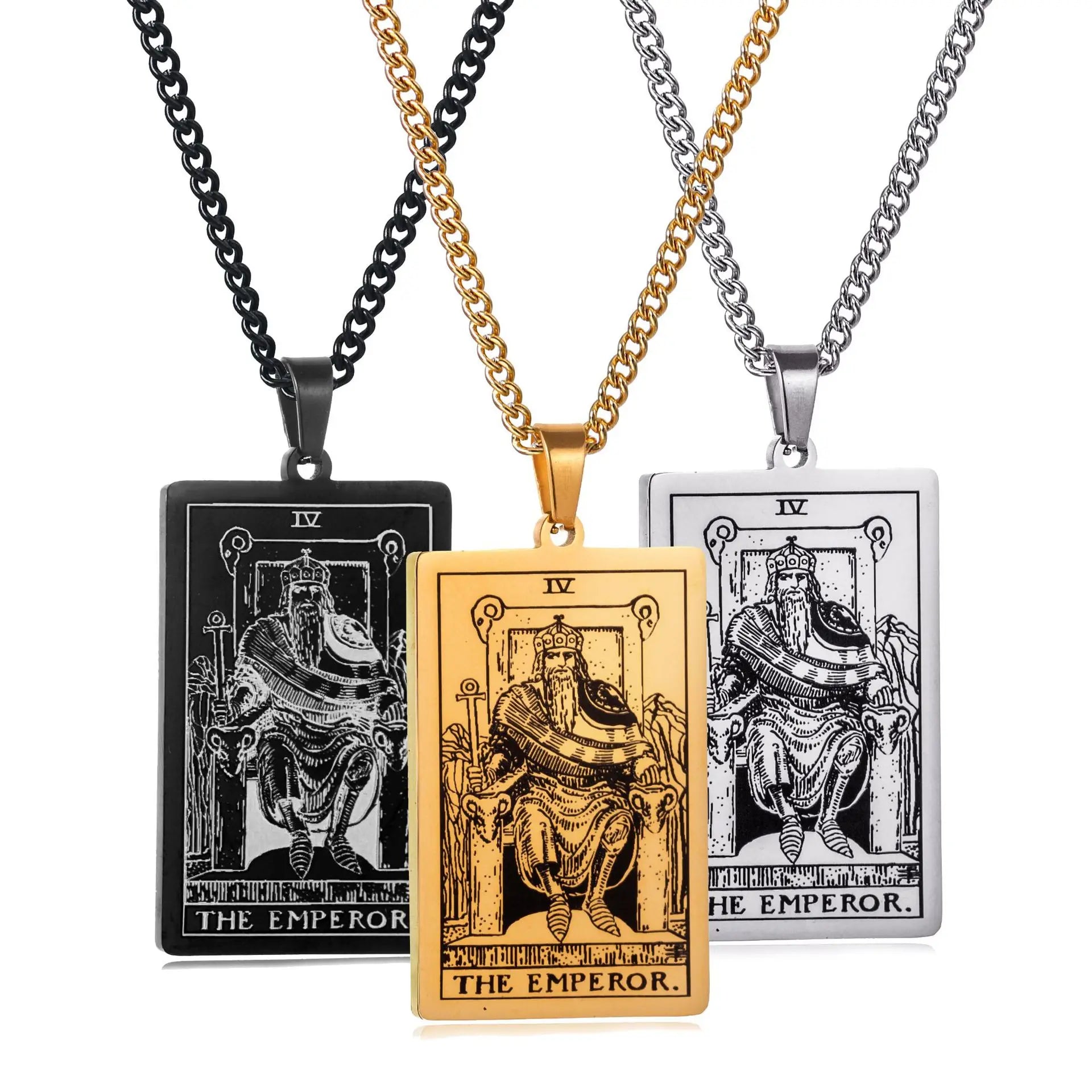 Chain Necklace Stainless Steel 22 Tarot Cards Necklace  Personality Pendant Neck Jewelry for Men/Woman Newest Design Wholesale