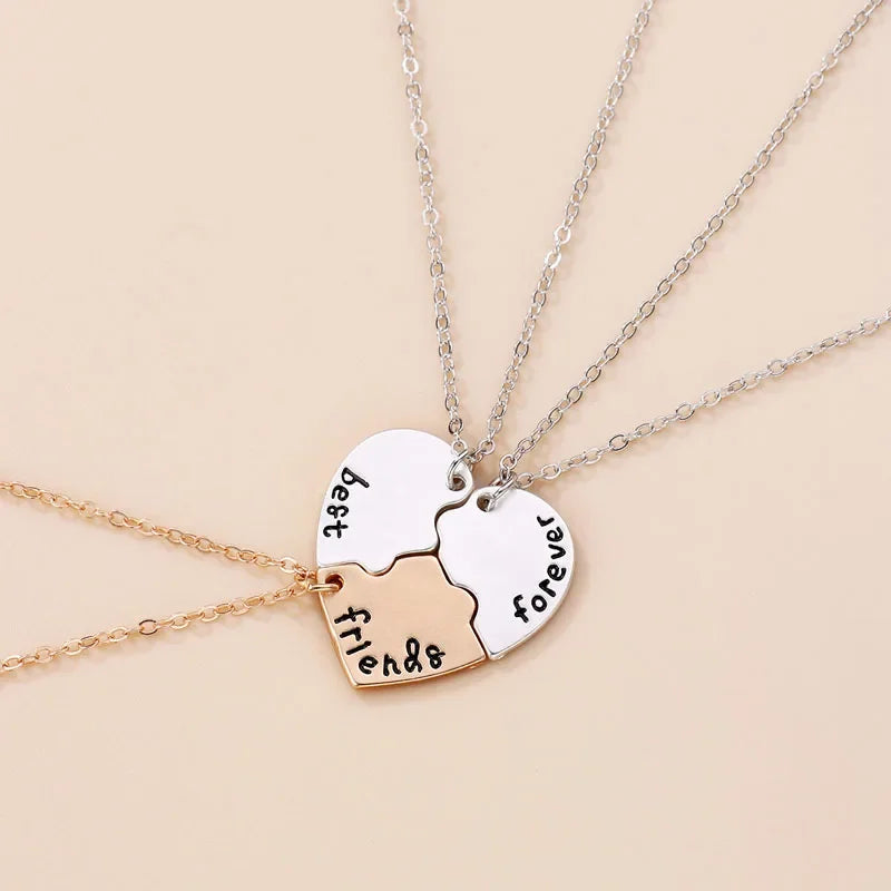 Lovecryst 3Pcs/set Sun Moon Star Pendant Necklace Best Friend Bff Friendship Couple Necklace Fashion Jewelry
