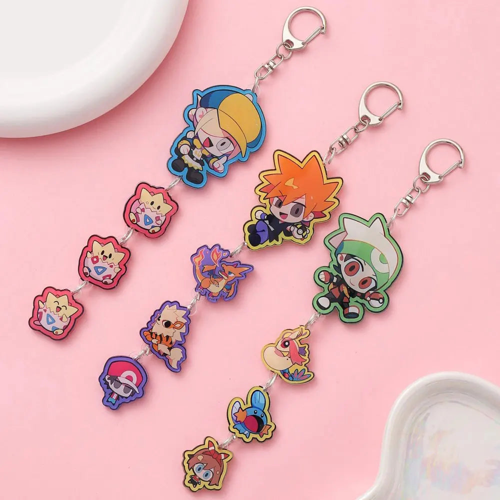 Anime Acrylic keychain accessaries Cartoon Car Bag Pendant Gift cute creative bag charm funny Friends Fans Gifts Keyring