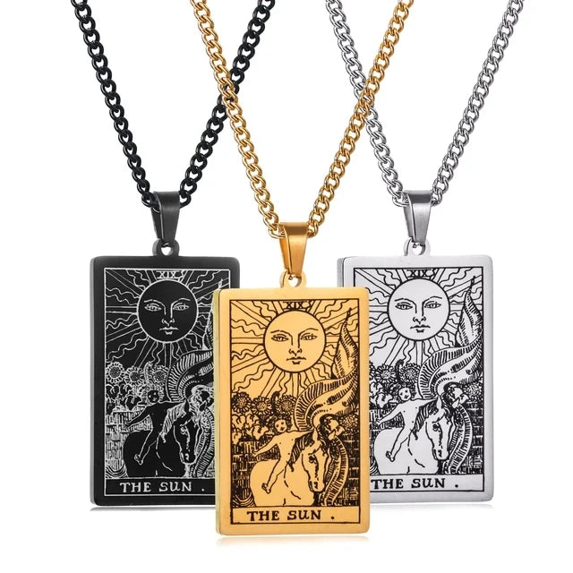 Chain Necklace Stainless Steel 22 Tarot Cards Necklace  Personality Pendant Neck Jewelry for Men/Woman Newest Design Wholesale