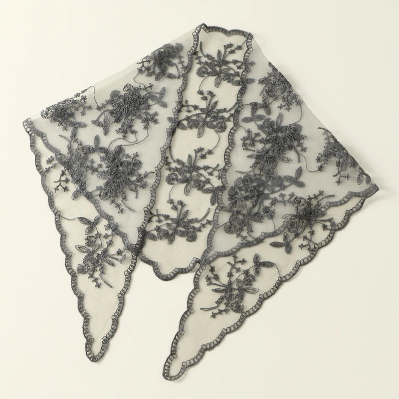 Fashion Ins Lace Hair Scarf Women Retro Triangle Hair Bands Vintage Triangular Headscarf Girls Elegant Headwear Hair Accessories