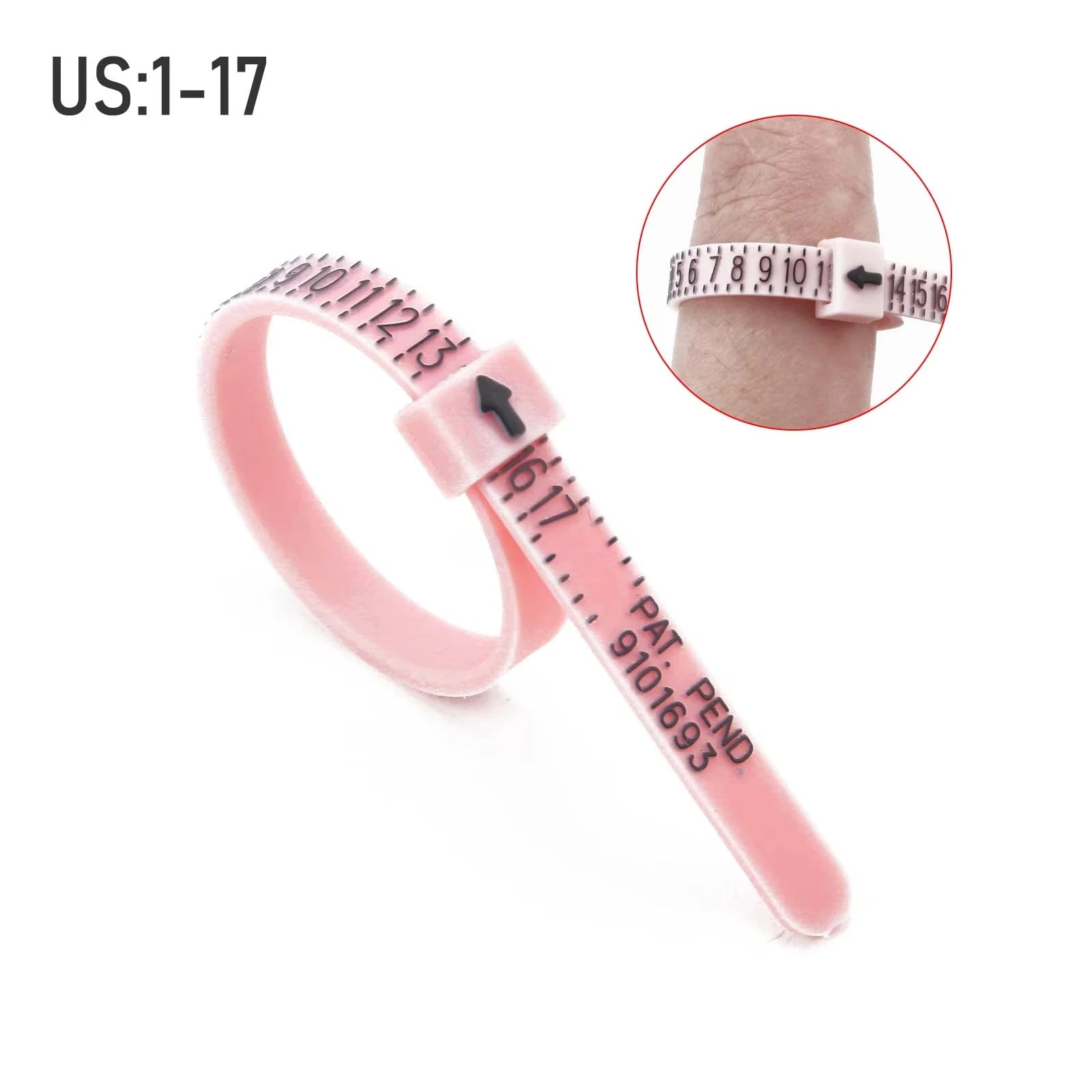 1-17 US Size Ring Sizer Measuring Set Reusable Finger Size Gauge Measure Tool Jewelry Sizing Tools for Wedding