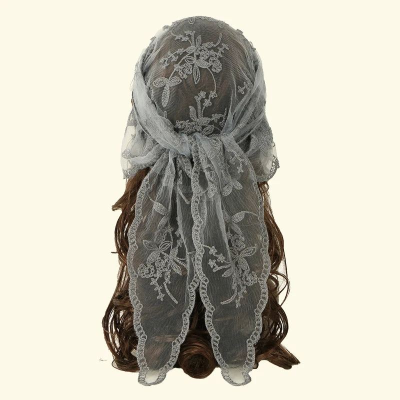 Fashion Ins Lace Hair Scarf Women Retro Triangle Hair Bands Vintage Triangular Headscarf Girls Elegant Headwear Hair Accessories