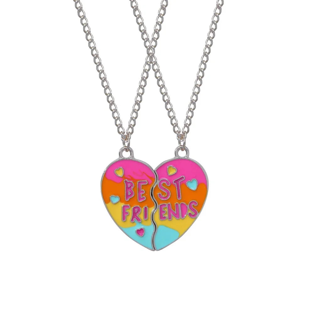 2pcs/Set Heart BFF Necklace for Women Adjustable Chain Magnet DIY Heart Butterfly Friendship Collar Best Friends Jewelry Gifts