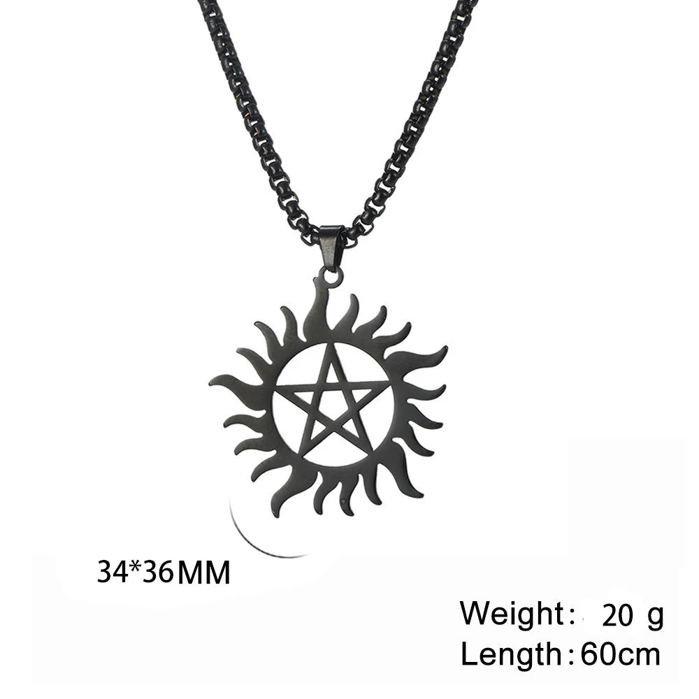 Skyrim Shining Sun Pentagram Necklace