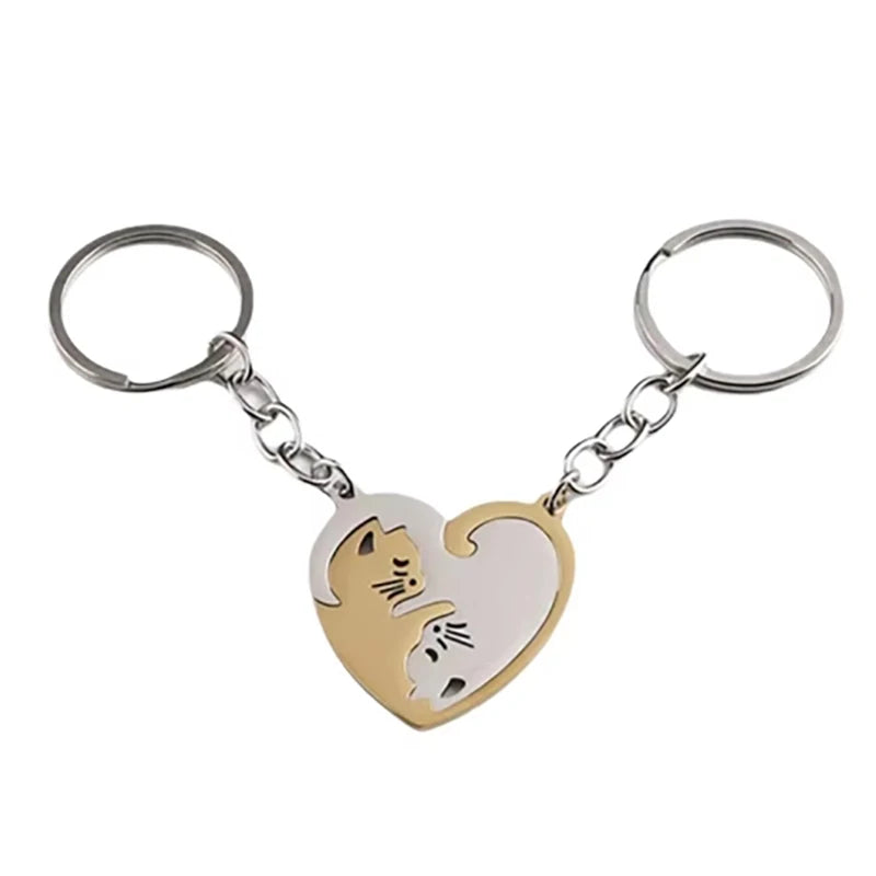 Cat YinYang Matching Keychain