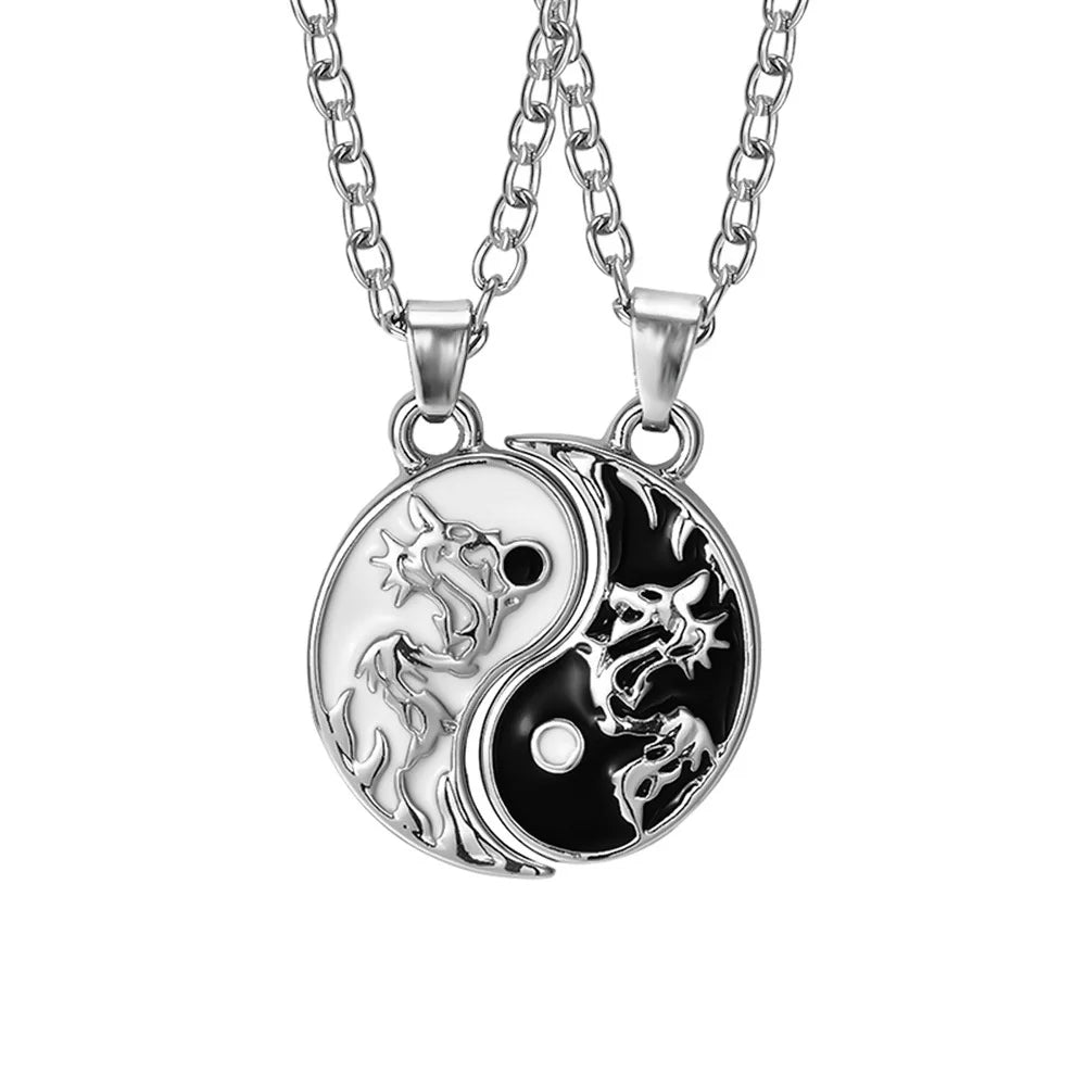 Metallic Matching Heart Necklace