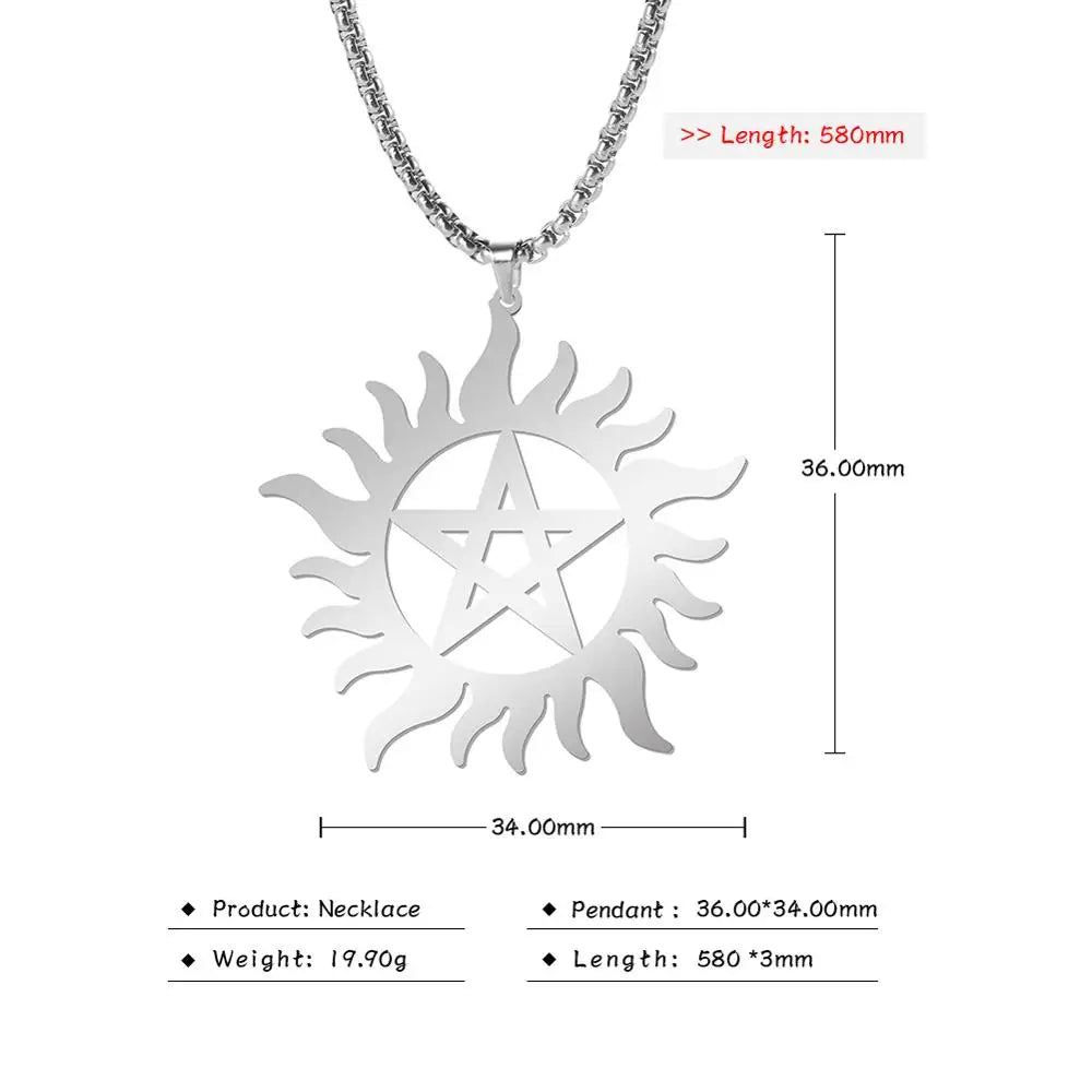 Skyrim Shining Sun Pentagram Necklace