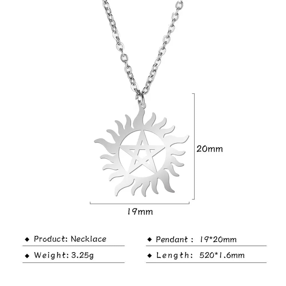 Skyrim Shining Sun Pentagram Necklace