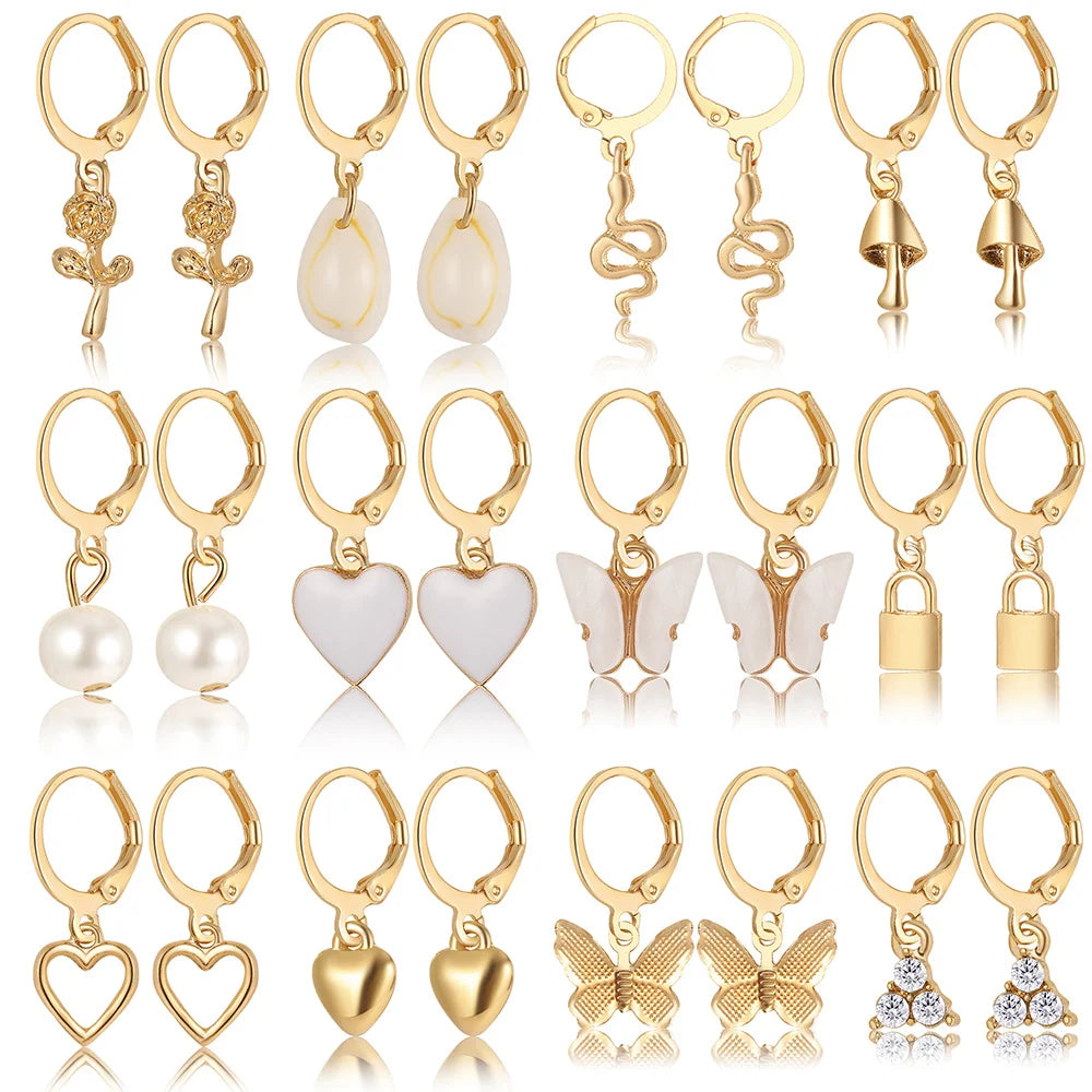 Heart Pearl Dangle Earrings