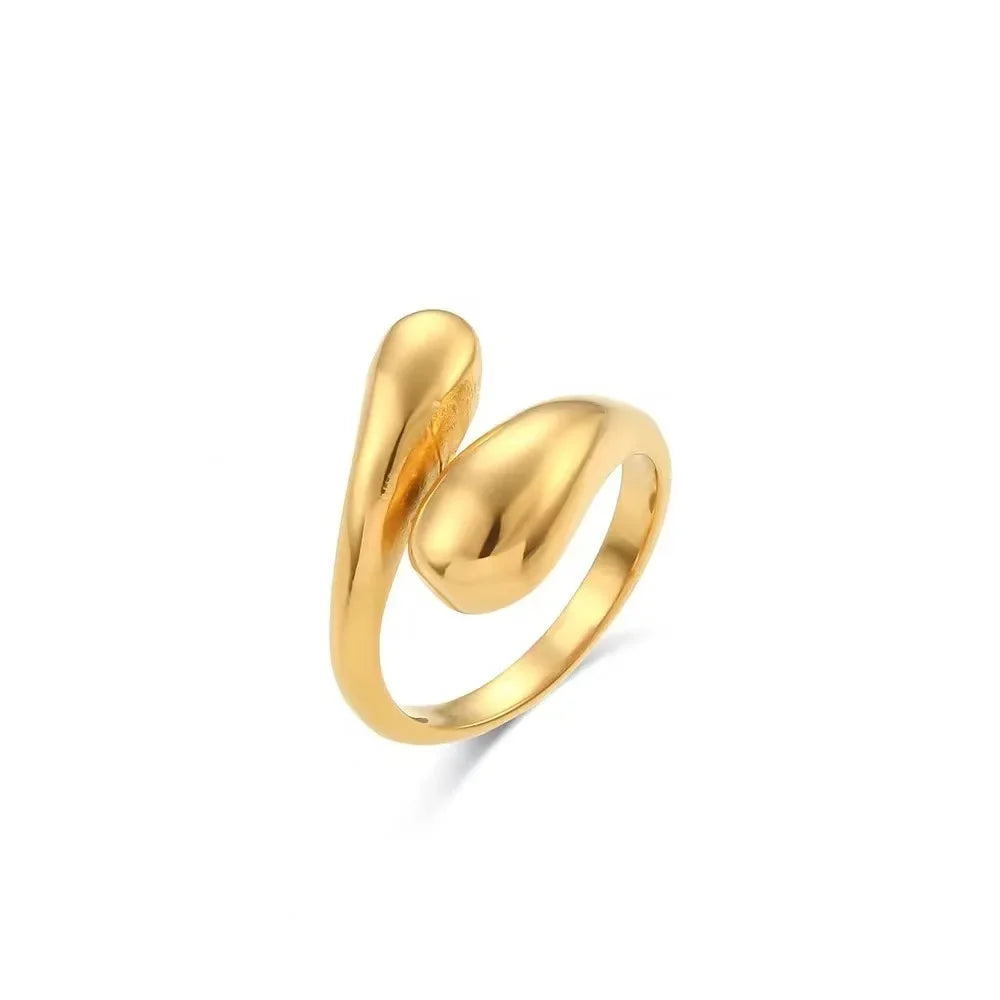 Stainless Steel Smooth Double Ball Beads Ring