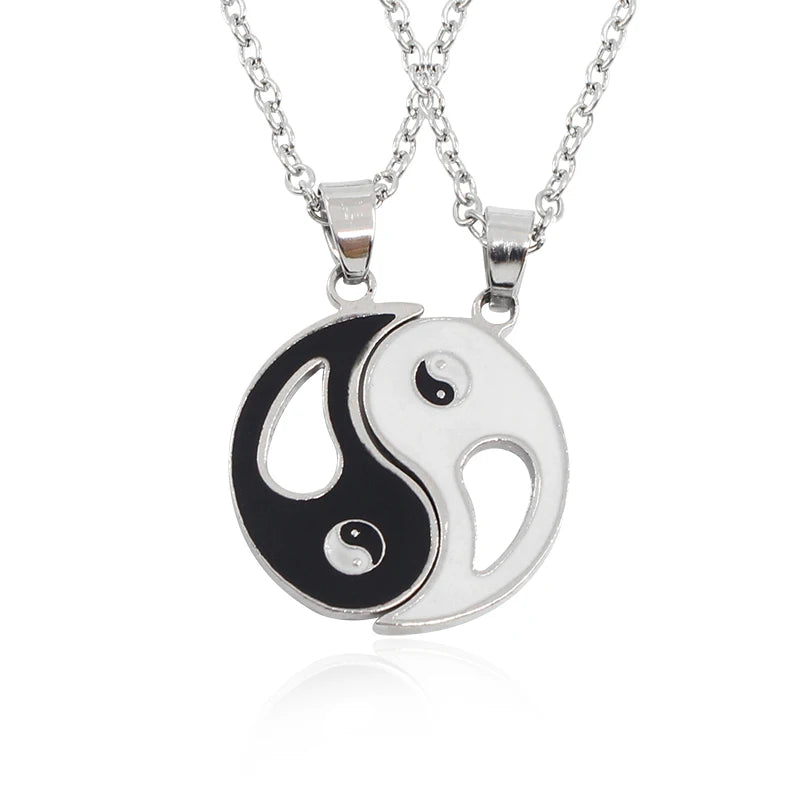 Metallic Matching Heart Necklace