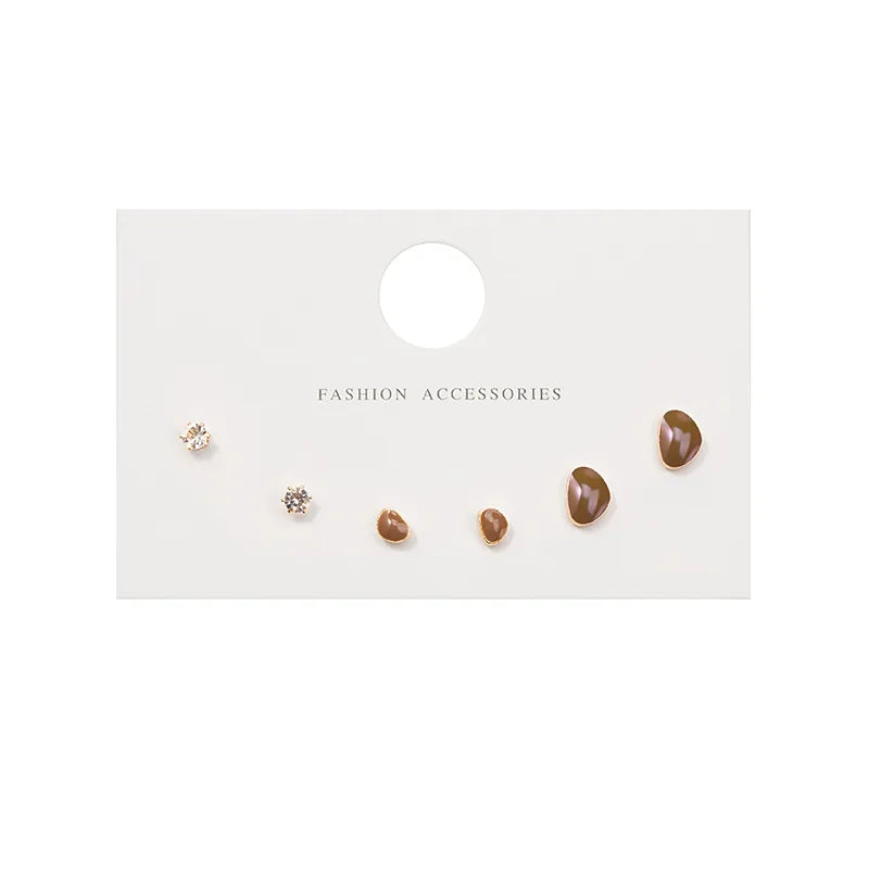 Silver Needle Stud Earrings with different motives