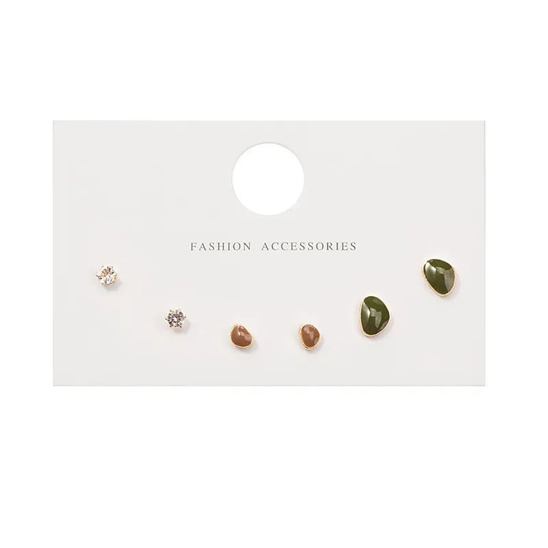 Silver Needle Stud Earrings with different motives