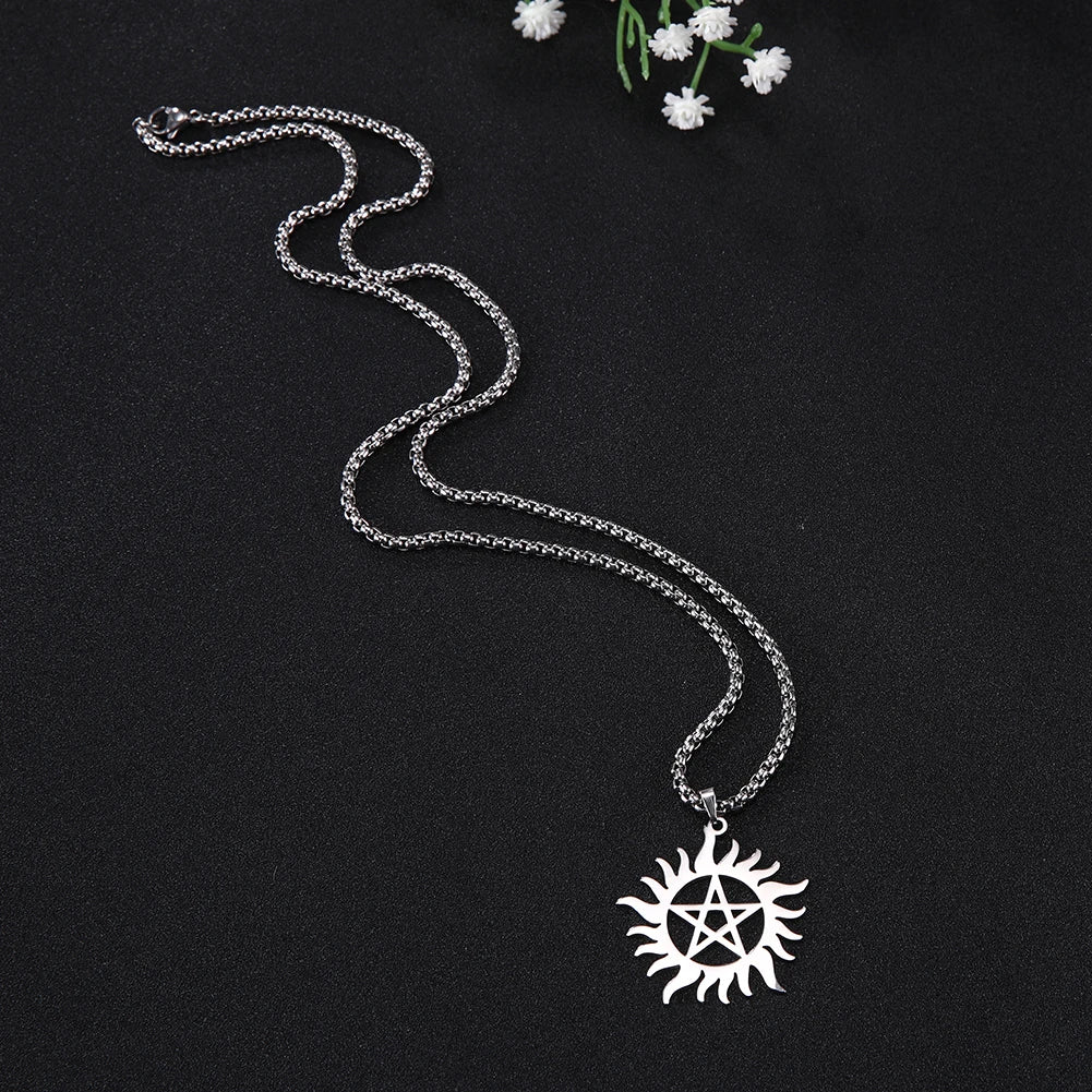Skyrim Shining Sun Pentagram Necklace