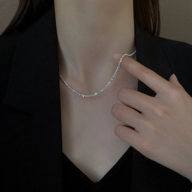 Elegant and Sparkling Gold/Silver Choker Necklace