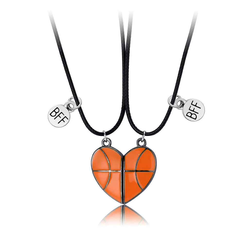 Metallic Matching Heart Necklace