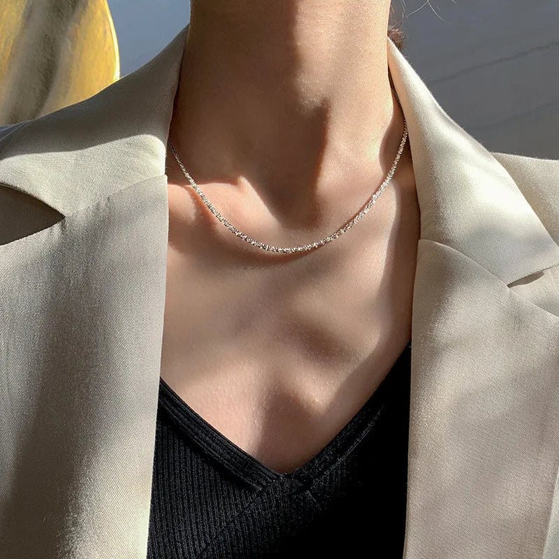 Elegant and Sparkling Gold/Silver Choker Necklace