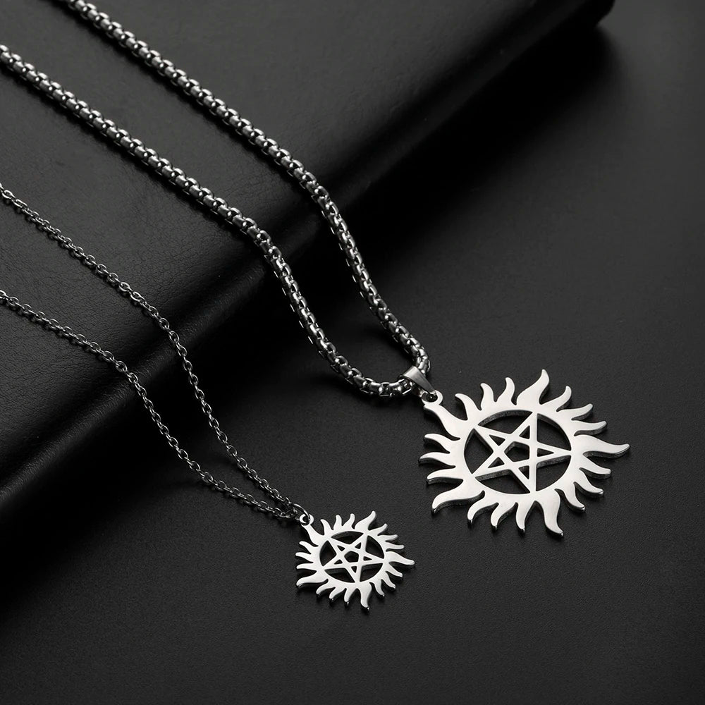 Skyrim Shining Sun Pentagram Necklace