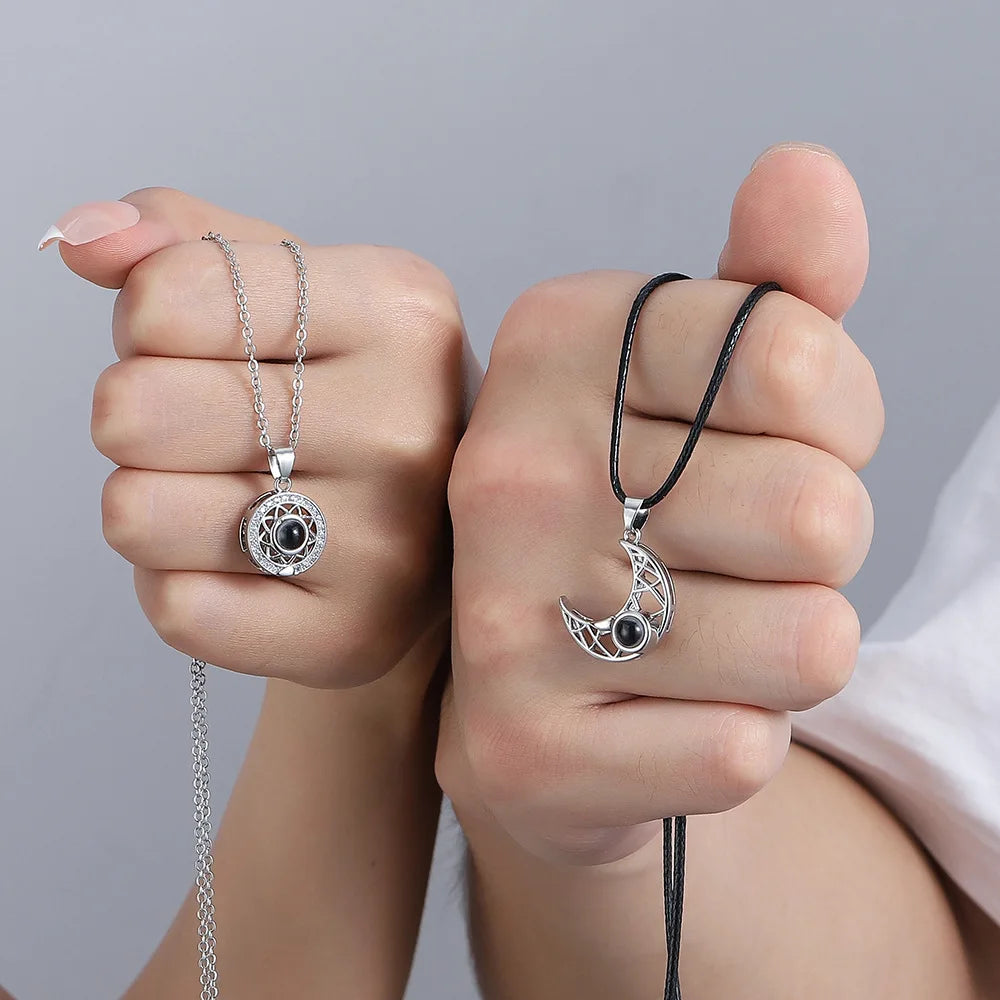 Sun and Moon Matching Magnetic Necklace