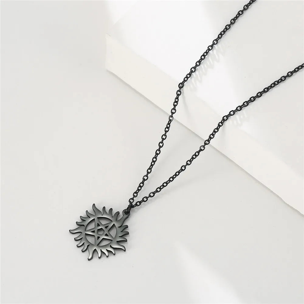Skyrim Shining Sun Pentagram Necklace